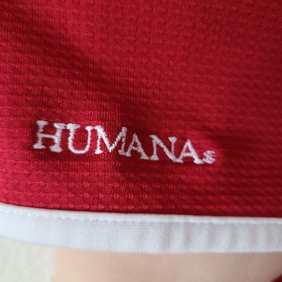 Nike Golf FitDry Red Waffle White Trim Short Sleeve Shirt Women's Size S - Picture 5 of 10